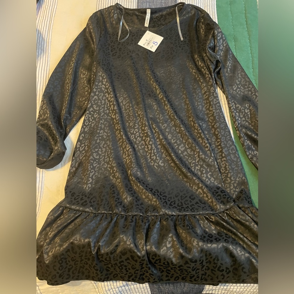 Small new with tags satin leopard dress